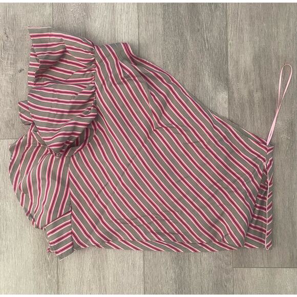 NWT Maeve by Anthropologie Striped Pink Combo One Shoulder Top Size X-Large - Picture 4 of 5